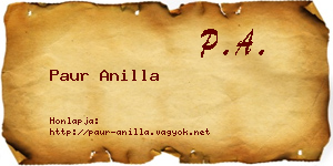Paur Anilla névjegykártya